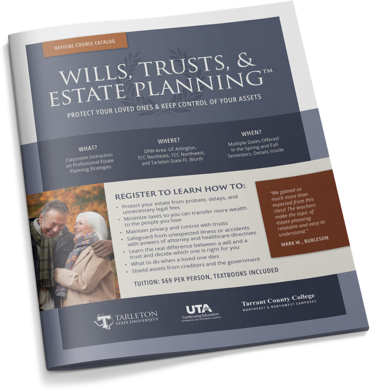 Wills, Trusts, and Estate Planning Official Course Catalog: Financial Education Class for Adults