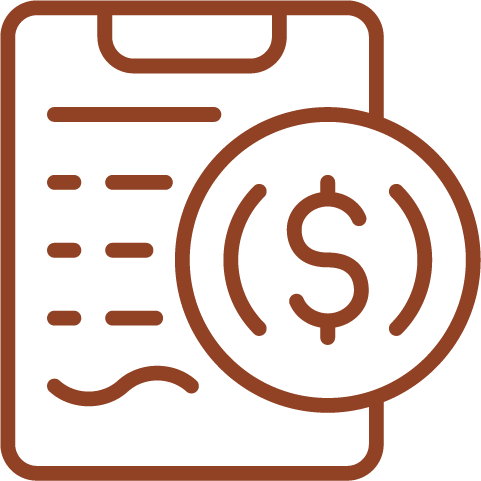 Financial document icon representing financial services fiduciary wealth advisor role