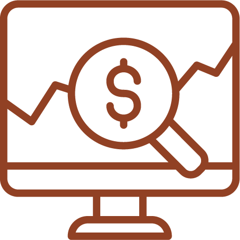Market research icon representing financial services marketing role